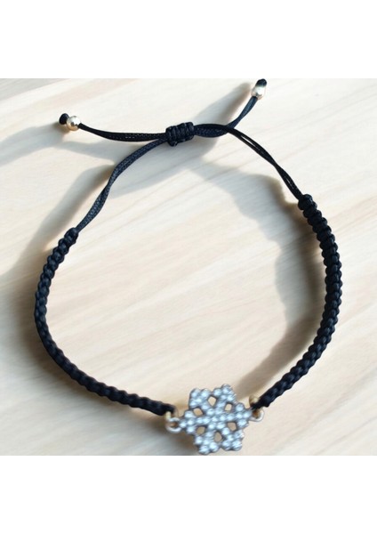 Zirkon Taşlı Kar Tanesi Motifli Asansörlü Bileklik