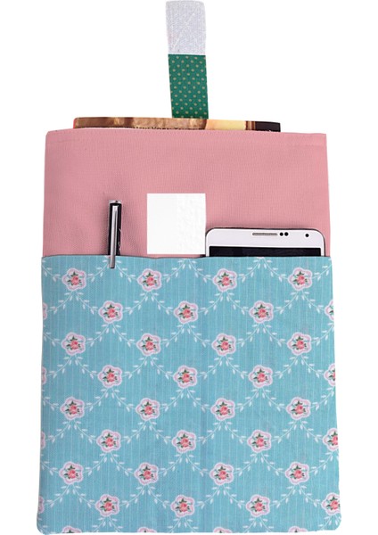Çiçek Desenli Yıkanabilir Cepli Kitap Kılıfı 20 x 25 cm Çok Amaçlı Çanta Book Cover