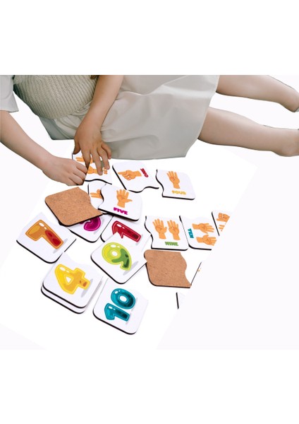 10 Parçalı Sayı Eşleştirme Oyunu Ahşap Iki Parçalı Puzzle Okul Öncesi ve Bebek Puzzle Eğitici Oyuncak