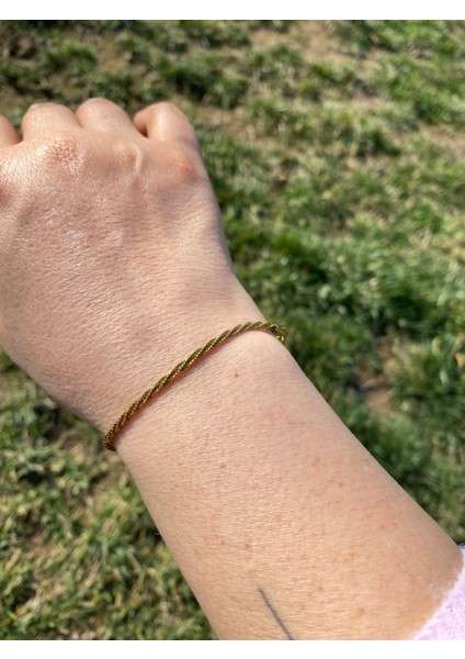 Paslanmaz Çelik Sarı Renk 1 Adet Bileklik