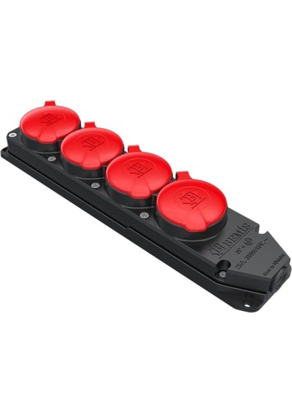 3X25A (3P+E)380V Kauçuk 4'lü Grup Priz