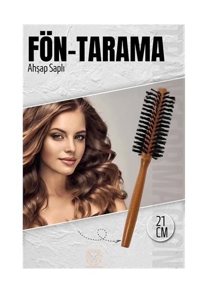 Ahşap Saplı Fön ve Tarama Fırçası
