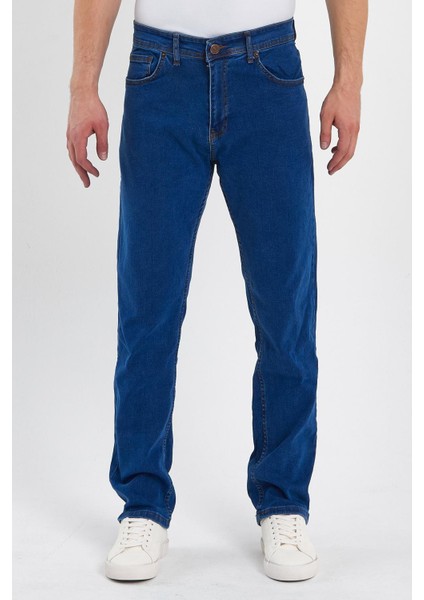 Erkek Fermuarlı Klasik Düz Jeans