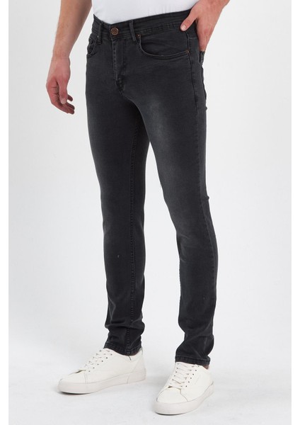 Erkek Taşlamalı Klasik Jeans