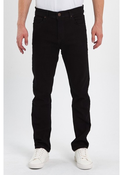 Erkek Fermuarlı Klasik Düz Jeans