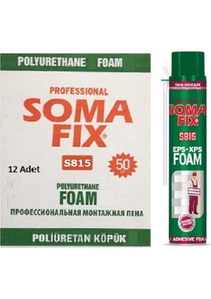 12 Adet 750 ml - 920 gr Mantolama Şişmeyen Poliüretan Köpük