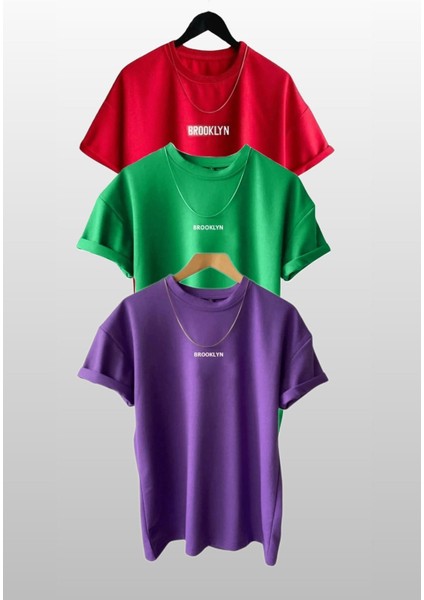 Brooklyn Baskılı 3lü Paket T-Shirt