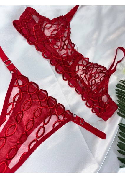 Kırmızı Dantelli Bralet Sütyen Takım Sütyen Tanga modelleri