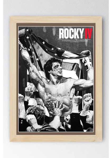 Rocky Çerçeveli Tablo - Rocky 4 Fim Posteri Tablo