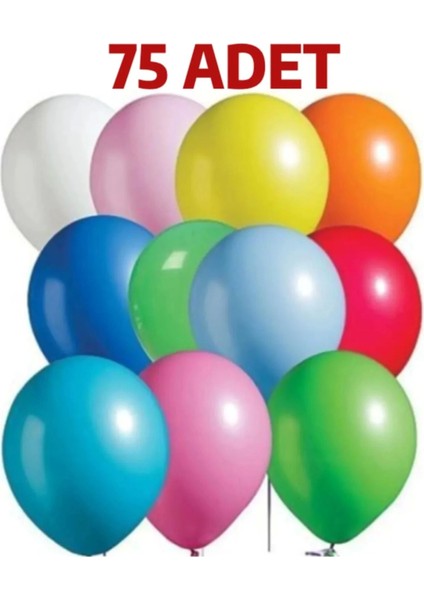 Renkli Balon 75 Li Karışık Renk Parti Doğum Günü Kutlama Özel Günler
