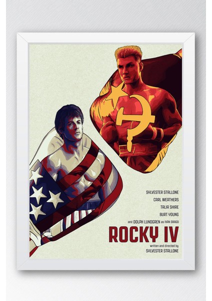 Rocky Çerçeveli Tablo - Rocky 4 Fim Posteri Tablo