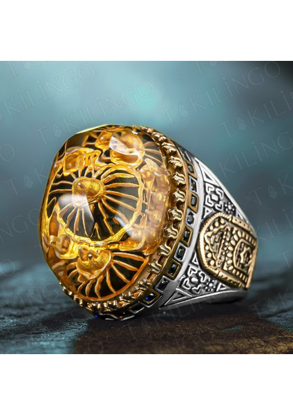 Islam Usta Gök Medrese Model 925 Ayar Gümüş Ravza-I Mutahhara Motifli Erkek Yüzük