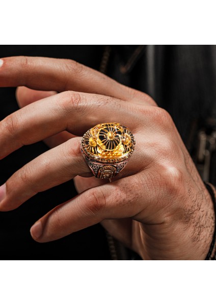 Islam Usta Gök Medrese Model 925 Ayar Gümüş Ravza-I Mutahhara Motifli Erkek Yüzük modelleri