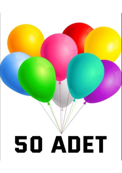 Renkli Balon 50 Li Karışık Renk Parti Doğum Günü Kutlama Özel Günler