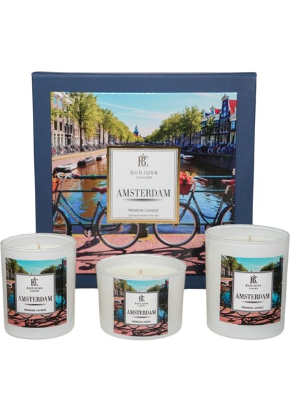 Amsterdam Konseptli Kokulu Mum Seti