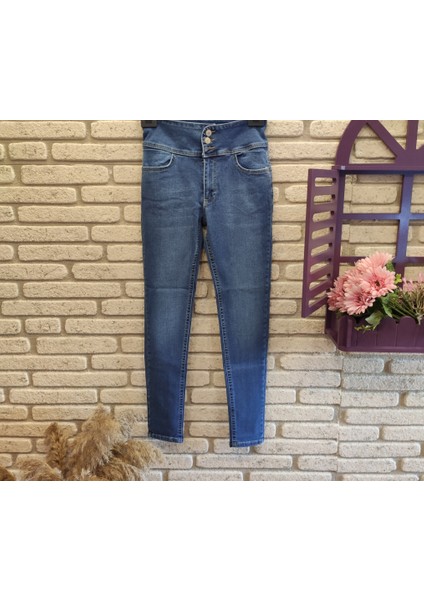 Yüksek Bel Likralı Jean Pantolon fırsatları