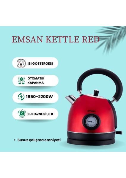 304 Paslanmaz Çelik Gövde Kettle Red indirimleri