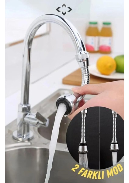 Hortumlu Esnek Su Tasarruflu 2 Modlu Musluk Başlığı – Ayarlanabilir Akış ve Yön, Kolay Montaj, indirimleri