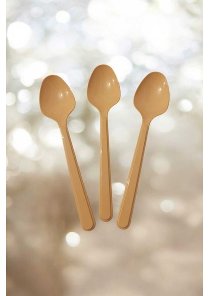 Plastik Kaşık Krem 100 Adet