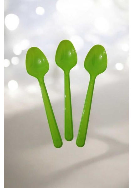 Plastik Kaşık Yeşil 50 Adet