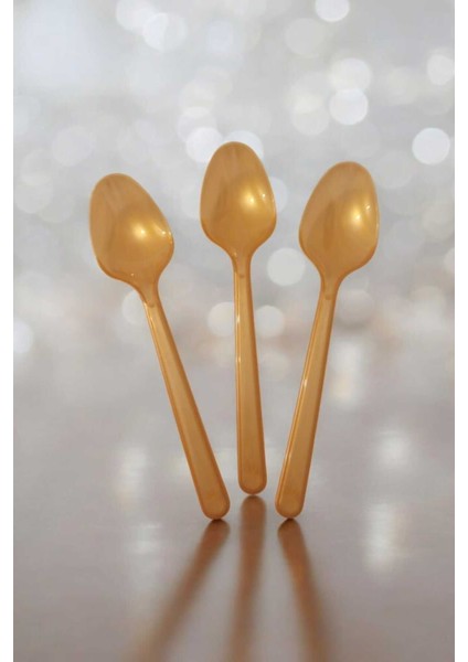 Plastik Kaşık Gold 75 Adet