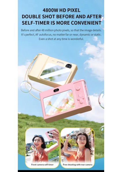 Yeni 4K Dijital Kamera 1080P Hd Seyahat Kameraları Öğrenciler Için 48 Megapiksel Fotoğraf Mini Retro Ccd Beyaz