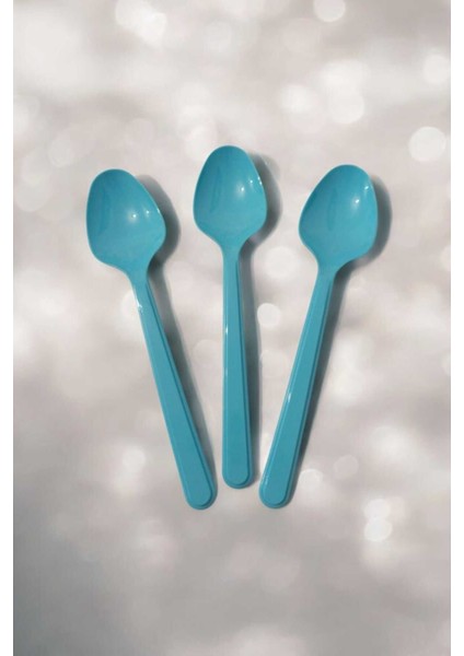 Plastik Kaşık Bebe Mavi 100 Adet