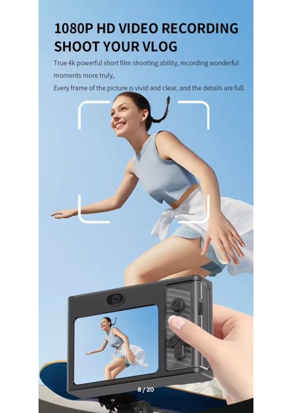 Yeni 4K Dijital Kamera 1080P Hd Seyahat Kameraları Öğrenciler Için 48 Megapiksel Selfie Fotoğraf Mini Retro Ccd Siyah indirimleri