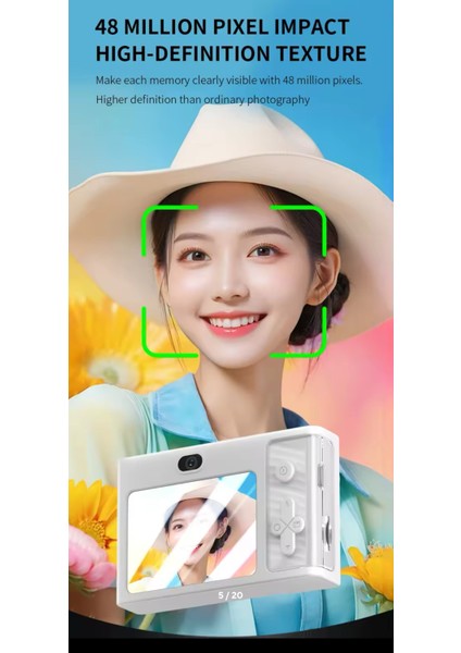 Yeni 4K Dijital Kamera 1080P Hd Seyahat Kameraları Öğrenciler Için 48 Megapiksel Selfie Fotoğraf Mini Retro Ccd Siyah