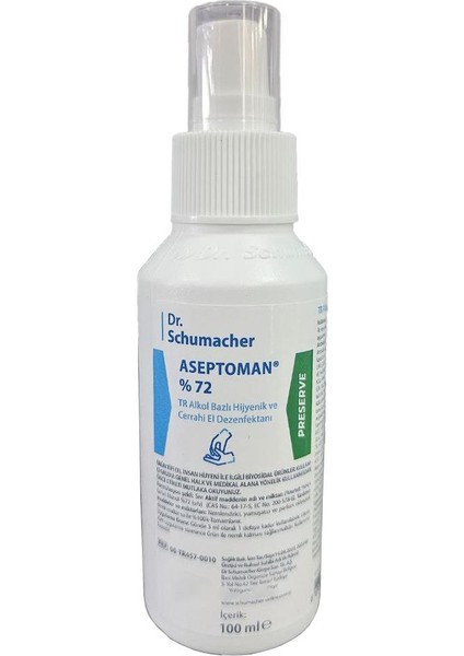 Aseptoman %72 Alkol Bazlı Hijyenik El Dezenfektanı 100 ml