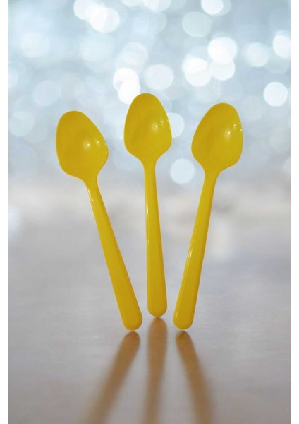 Plastik Kaşık Sarı 100 Adet