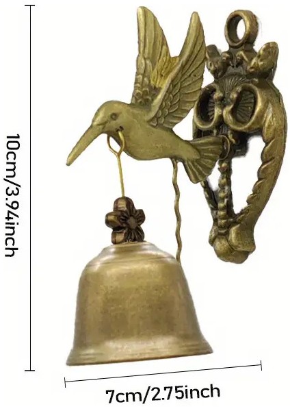 Kuş Figürlü Retro Metal Dekoratif Zil