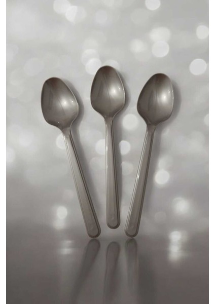 Plastik Kaşık Silver 100 Adet