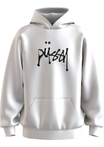 Oversize 'püsay' Baskılı Kapüşonlu Hoodie Sweatshirt