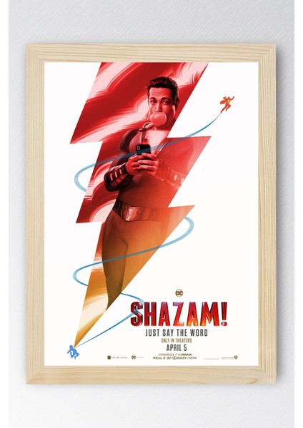 Shazam Çerçeveli Tablo - Shazam Fim Posteri Tablo