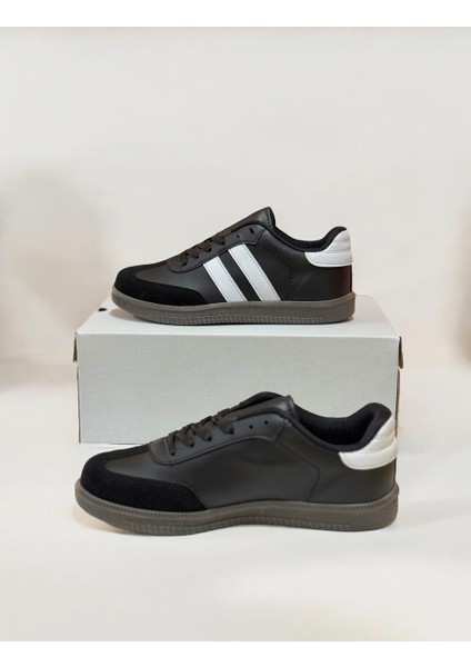 Kadın Erkek Siyah-Beyaz Sneaker Rahat Taban Spor Ayakkabı - Smb