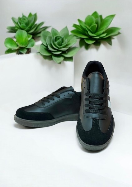 Kadın Erkek Siyah-Beyaz Sneaker Rahat Taban Spor Ayakkabı - Smb modelleri