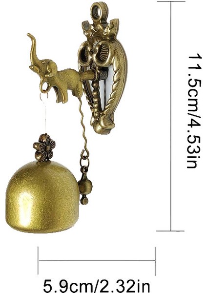 Fil Desenli Vintage Kapı Zili