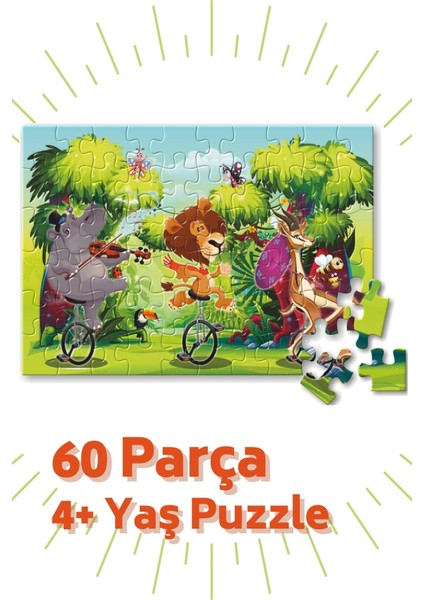 4 'lü Puzzle Set - 24,60,80 ve 96 Parça Puzzle 2+Yaş