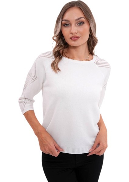 Kadın Sıfıryaka Simli Kol Detaylı Kazak 12763 BGL-ST04221 fiyatları