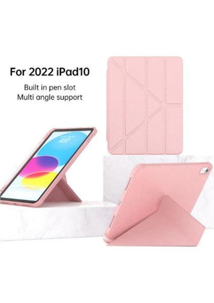 Apple Ipad 10.9 10.nesil 2022 Kalem Bölümlü Standlı Uyku Modlu Akıllı Kılıf A2696 A2757 A2777 modelleri