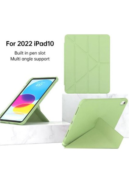 Apple Ipad 10.9 10.nesil 2022 Kalem Bölümlü Standlı Uyku Modlu Akıllı Kılıf A2696 A2757 A2777