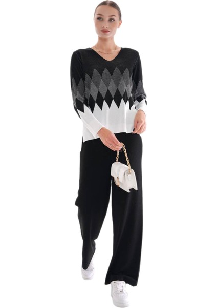 Kadın Triko Lastikli Bol Pantolon 12811 BGL-ST04224