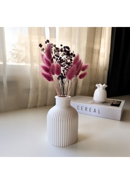 Dekoratif Şerit Desenli Minimal Vazo