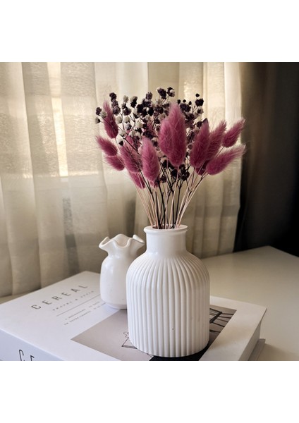 Dekoratif Şerit Desenli Minimal Vazo