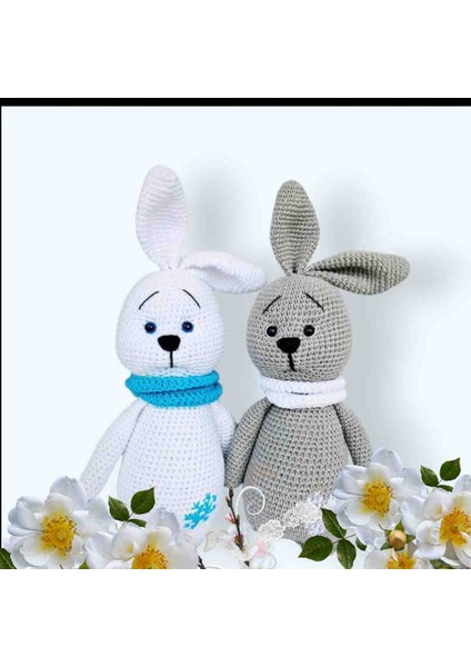 Amigurumi Sevimli Şapşik Tavşan Kardeşler 2 Adet