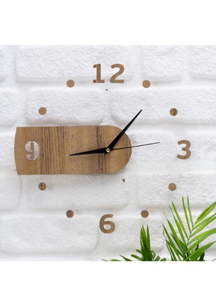 Deepcraft Dekoratif Şeffaf Ahşap-Akrilik Sessiz Akar Duvar Saati Salon,mutfak,ofis,çocuk Odası Saat