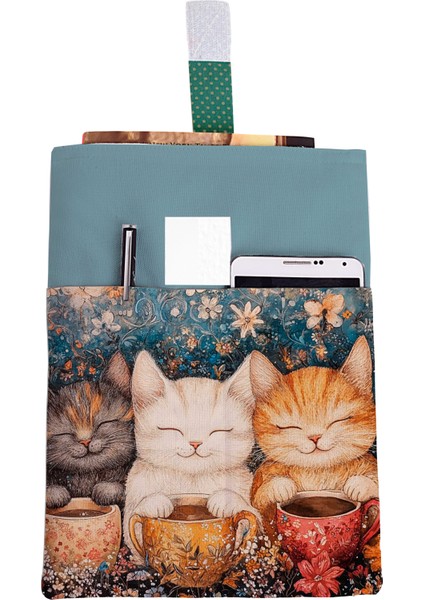 Desenli Yıkanabilir Cepli Kitap Kılıfı 20 x 25 cm Çok Amaçlı Çanta Book Cover