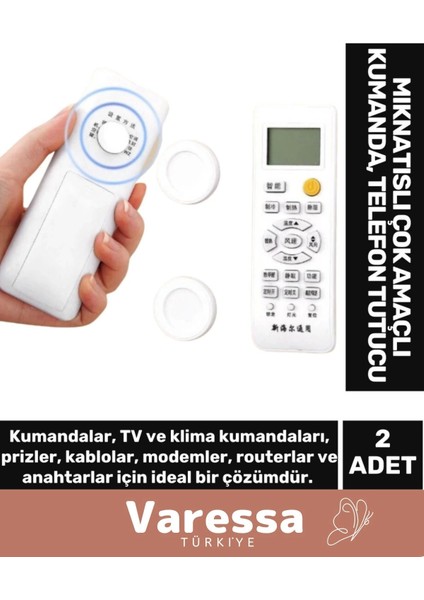 Özel Seri Pratik Yapışan Kolay Monte Duvar Sabitleme Mıknatıs Çok Amaçlı Kumanda Telefon Tutucu 2li