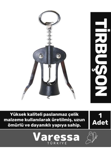 Özel Üretim Paslanmaz Çelik Kararmaz Mantar Şarap Kapak Açıcı Şişe Tirbuşon 18*7 cm
